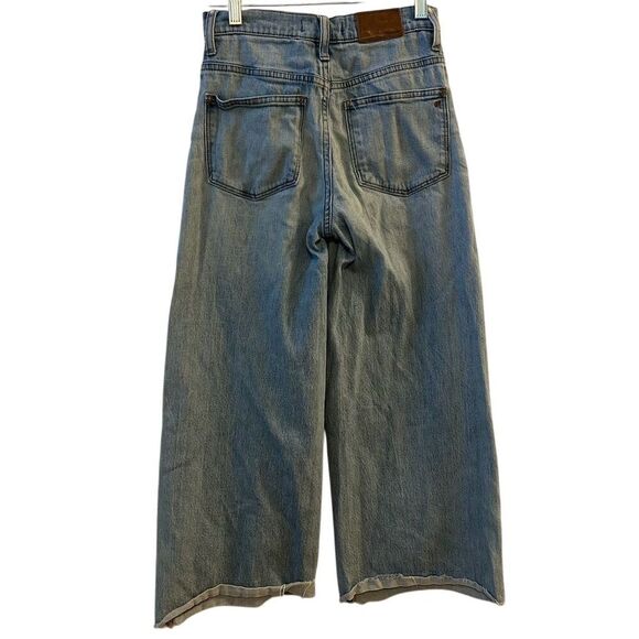 Madewell Women's Wide Leg Crop Jeans Blue Size 24 Exposed Button - Picture 5 of 16